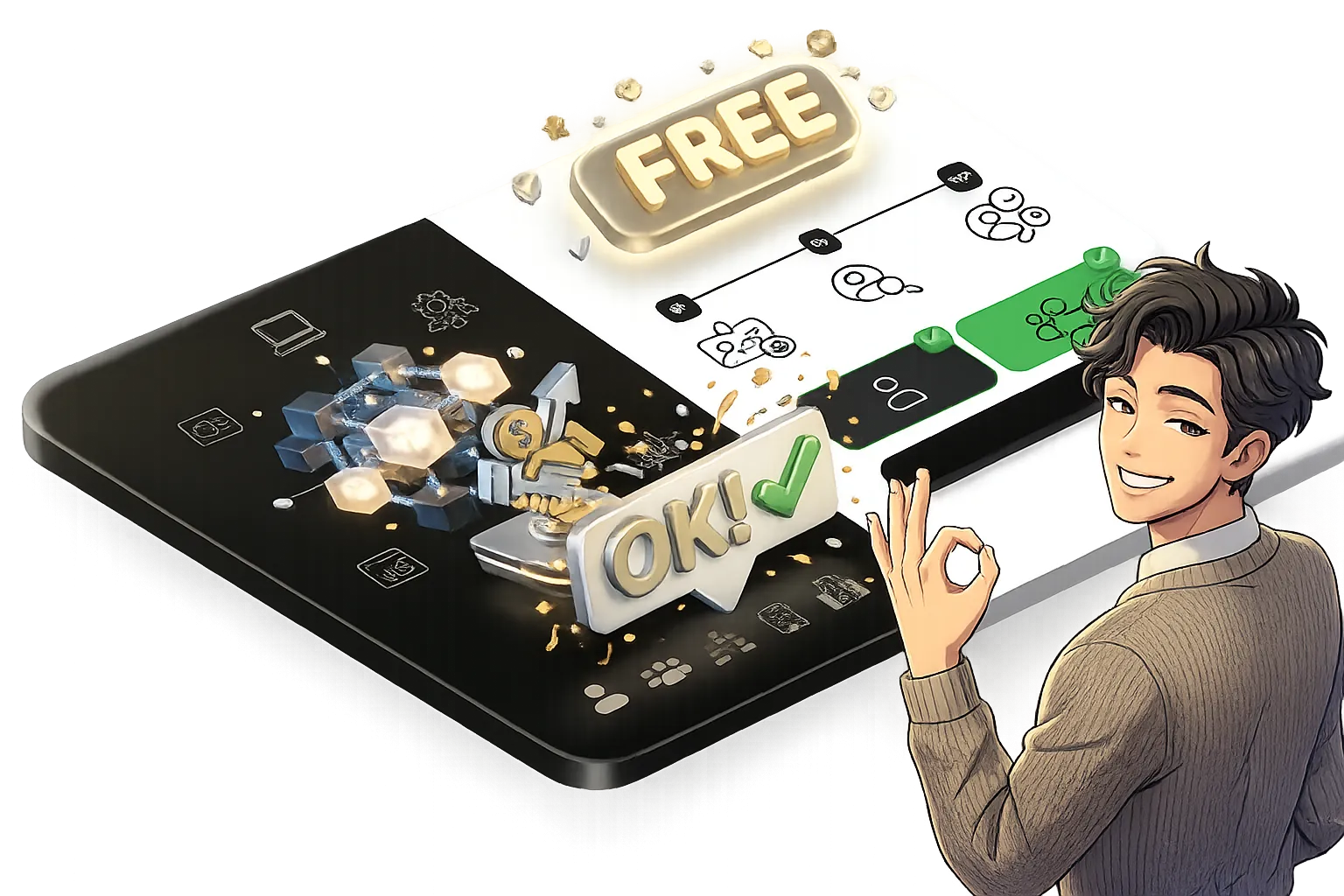 Free access to dynamic website templates and AI-powered tools